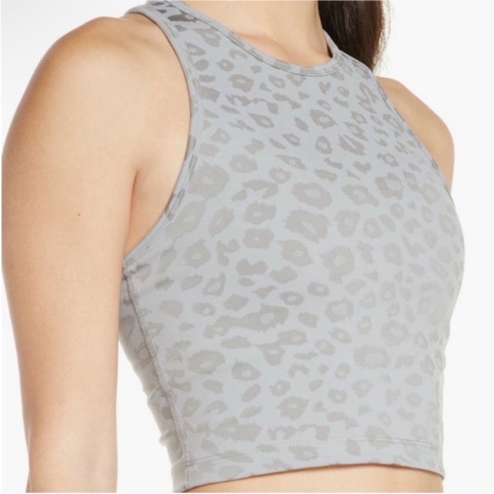 Beyond Yoga Studio Crop Sports Bra Grey Animal Print Size Large - Picture 6 of 7